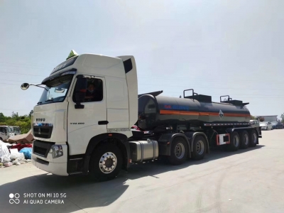 17m3 plastic lining sulfuric acid transport semi trailer