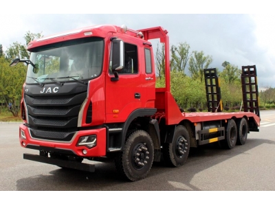 JAC 8x4 30t flatbed truck for bulldozer transport
