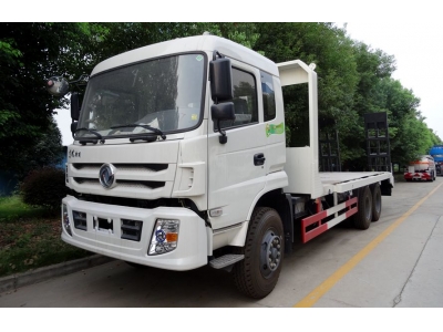 Dongfeng 10 wheels 20t bulldozer  transport flatbed truck