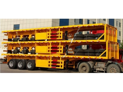 Semi-remorque transporteur à plateau 3 essieux 40 tonnes