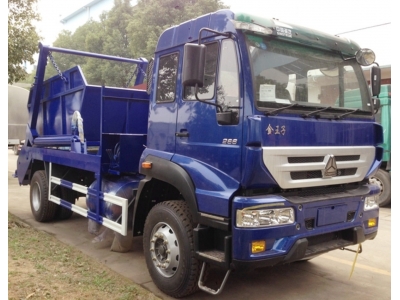 HOWO 4X2 10T swing arm garbage truck with hopper